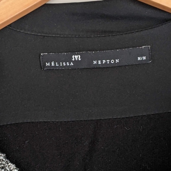 Long-sleeve grey sweater stretch with black detailing Melissa Nepton - Picture 3 of 7